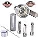 Whipped Cream Dispenser By Pura Vida - Durable, All Aluminum Body & Head - includes 3 Stainless Steel Decorating Tips & Cleaning Brush (One metal holder, Grey painted aluminum)