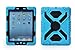 Pepkoo Ipad Mini 1& 2 Case Plastic Kid Proof Extreme Duty Dual Protective Back Cover with Kickstand and Sticker for Ipad Mini 1&2 - Rainproof Sandproof Dust-Proof Shockproof (Blue/Black)
