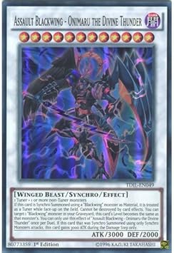 Amazon Com Deckboosters Yugioh Tdil En049 1st Ed Assault Blackwing Onimaru The Divine Thunder Super Rare Card Yu Gi Oh Single Card Toys Games