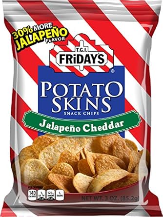 Amazon Com Tgi Friday S Potato Skins Snack Chips Jalapeno Cheddar 3 Oz 6 Count