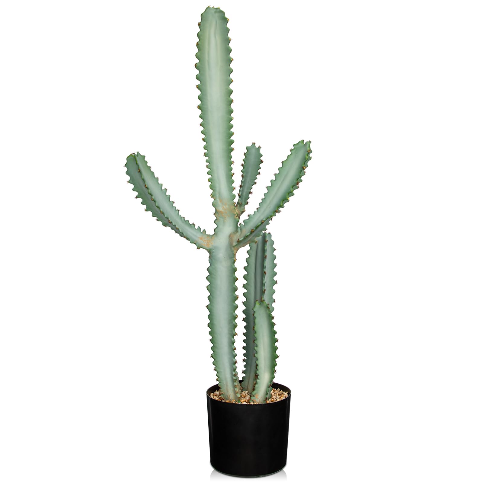 DILATATA 35.4” Tall Fake Cactus Plant Potted Large Cactus Euphorbia