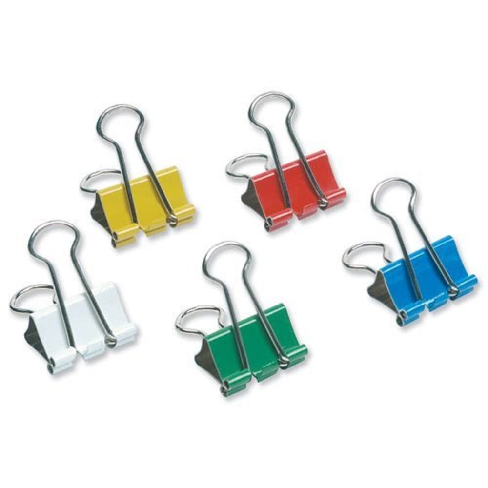 5 Star Foldback Clips 19mm Assorted [Pack of 12]