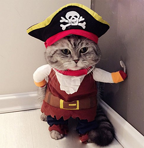 Hillento Pet Costume, Funny Cute Pet Dog Cat Pirate Dominican Republic
