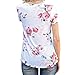 Gotd Women Flower Short Sleeve Blouse Casual Tops T Shirt Tee (XL, White)