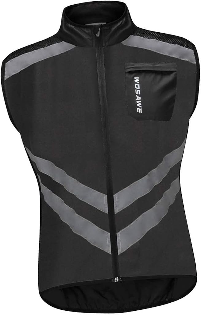 Inzopo Men's High Visibility Cycling Wind Vest Sleeveless Reflective