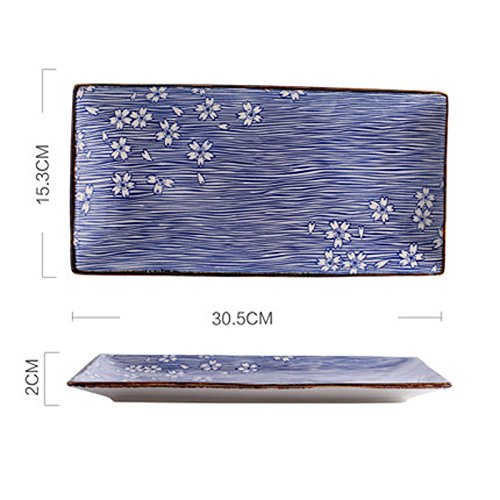 Art Underglaze-rechteckige handgemalte Reihe 10 Zoll-chinesische