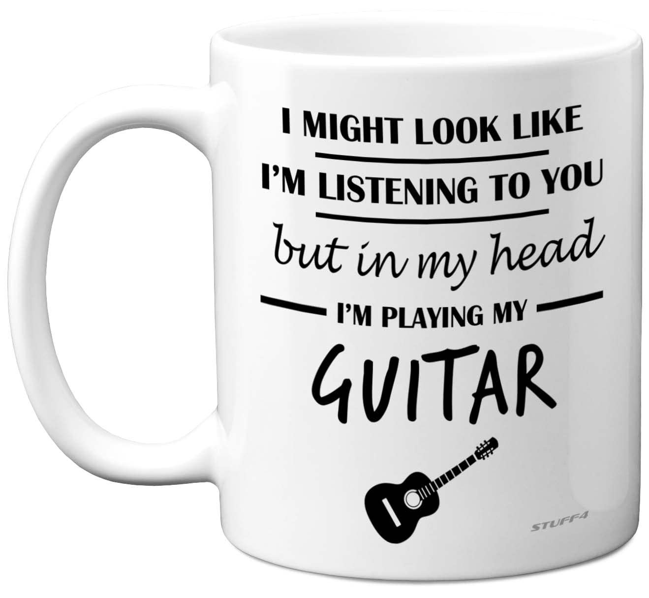 Stuff4 Guitar Gifts for Men Women - in My Head I'm Playing My Guitar - Music Gifts for Guitarists Players, Funny Novelty Musicians Presents, 11oz Ceramic Dishwasher Safe Premium Mugs — image 1