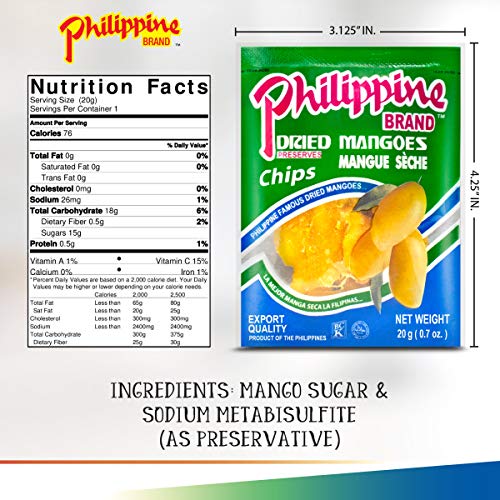 Philippine Brand Dried Mangoes Fruit Snacks {12 PACK} All Naturally