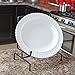 Home-X Large Black Metal Platter Bowl Plate Stand Display