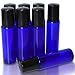 Glass Roller Bottles with Stainless Steel Ball, 10ml Essential Oil Roller Bottles for Essential Oils, Perfumes, Lip Balms, Roll on Bottles Dropper Included