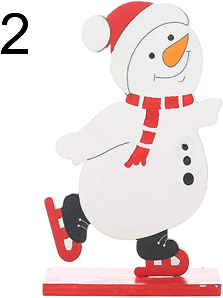 LeSharp Christmas Supplies, Wood Home Sign, Christmas Wooden Tabletop Decoration, Freestanding Wooden Snowman Santa Claus Reindeer, Rustic Home Signs for Home Decor