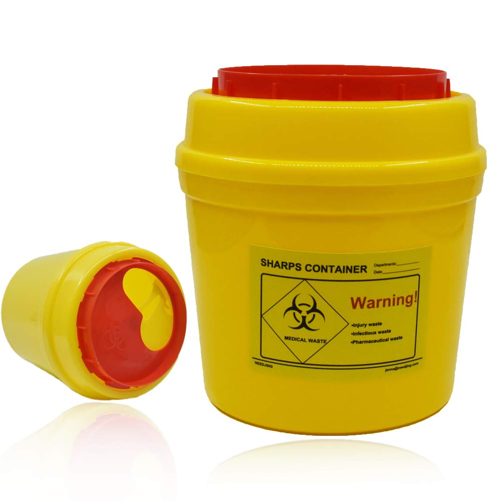 4-Pack Sharps Container（1/2 Quart）,Sharps Needle Disposal Containers,Biohazard Containers Sharps Box Small Sharps Container Needle Disposal Box: Industrial & Scientific
