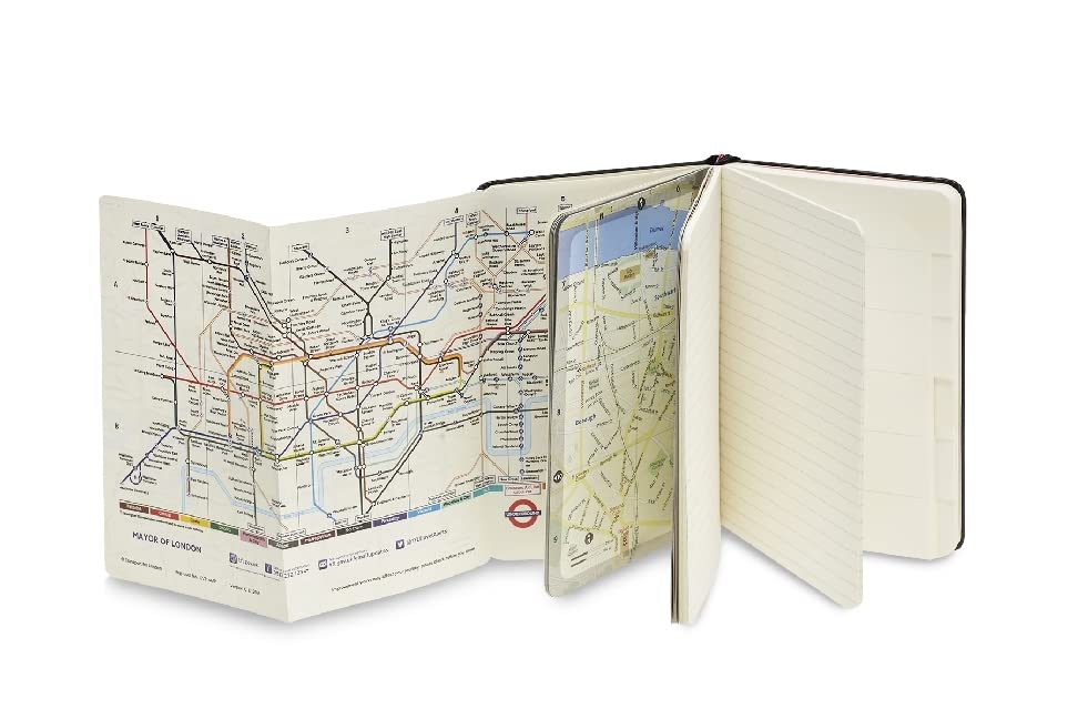Moleskine Journey City Notebook, London, Hard Cover, Pocket (3.5" X 5.5") Black, 220 Pages on