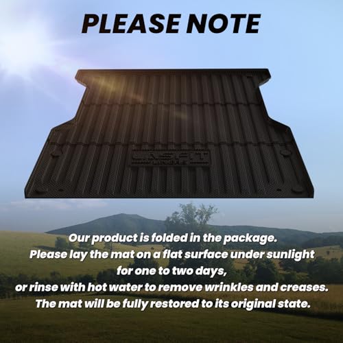 LASFIT Bed Mat for Toyota Tacoma 2024 2025 2026 Truck Bed (6ft,6'Bed), All Weather 6 ft Car Bed Liner for Toyota Tacoma Accessories, TPE Trunk Mat&Cargo Liner, Black