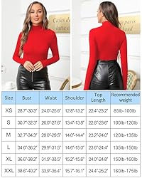 MANGOPOP Women's Mock Turtle Neck Slim Fit Long