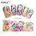 WOKOTO 50 Sheets Big Flower Image Nail Art Stickers Water Transfer Decals With 1 Pcs Anti-Static Tweezers And Nail Files Nail Art Decoration Tool Kit