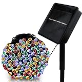 LED String Lights Solar Christmas Lights 39ft 100 LED 8 Modes Ambiance lighting for Outdoor Patio Lawn Landscape Fairy Garden Home Wedding Holiday waterproof Colored lights