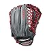 WILSON 2018 A1000 kp92 Gloves - Right Hand Throw Black/Gray/Red, 12.5
