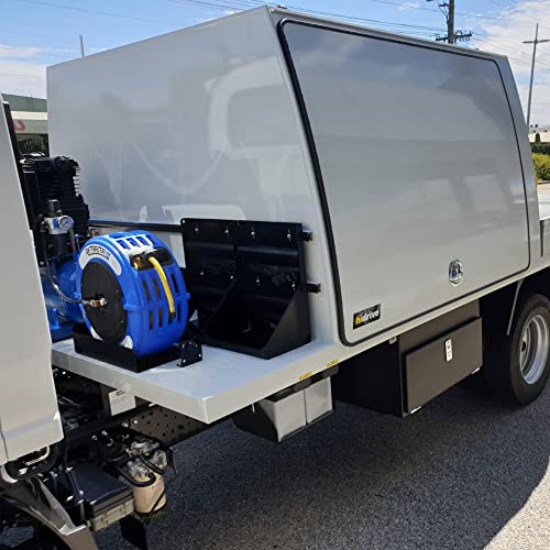 Macnaught Retractable Air/Water Hose Reel with 1/2 in. x 65 FT Hybrid Hose, 10 Year Warranty