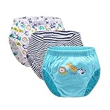 5Mayi Little Boys' Animal Prints Colorful Cotton Briefs Set,Pack Of Three,Blue White Skyblue,Large / 4T/5