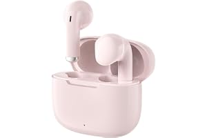 Fone de Ouvido Bluetooth 5.3, Graves Potentes, Drivers de 13mm, 14H de Reprodução, Resistência à Água, Fone sem fio tws (rosa)