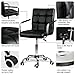 Yaheetech Desk Chairs 360° Swivel Modern PU Leather Midback Adjustable Executive Office Chair, Black