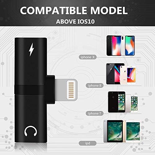 Evaan Audio Splitter Compatible with iPhone 7, 7 Plus, 8, 8 Plus, X, iPad,iPad Pro, 2 in 1 Dual Headphone Jack Audio + Charge Cable Adapter,Work with iOS 10 or Later, Sync,Music Control