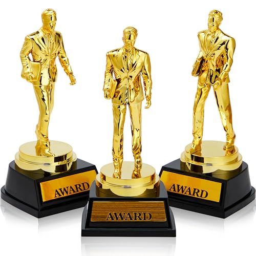 JOYIN 3 Pcs Award Trophy Memorabilia for Awards Salesman Trophies with Custom Engraving (3)