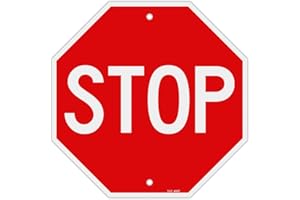 T&R Stop Sign Street Road Sign 12 x 12 Inches, Rust Free .040 Aluminum Reflective, Weather Resistant, Waterproof, Fade Resist