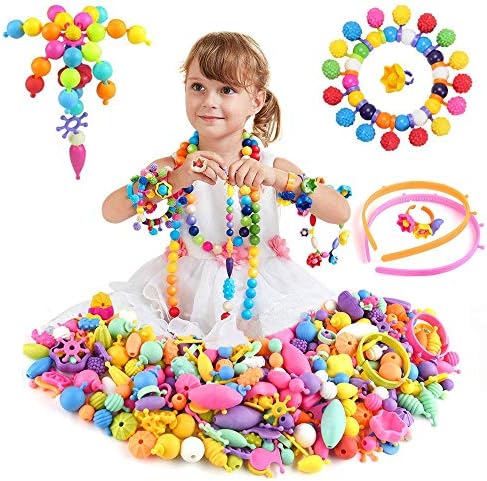 Amazon Jiudam 約800個 おもちゃ ビーズ アクセサリーキット 手作り Diy ビーズ 材料 セットカラフルハンドメイド 子供のお誕生日 知育玩具 ビーズ 女の子のおもちゃ ブレスレット おもちゃ