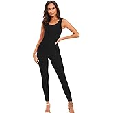 Genfirdom Womens Slimming Tank Unitard Jumpsuits Full Bodysuit for Workout Costume