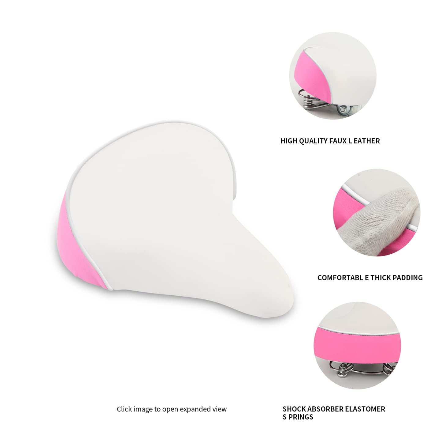 Wide Kids Bike Seat for Girls Bike, Purple & Pink