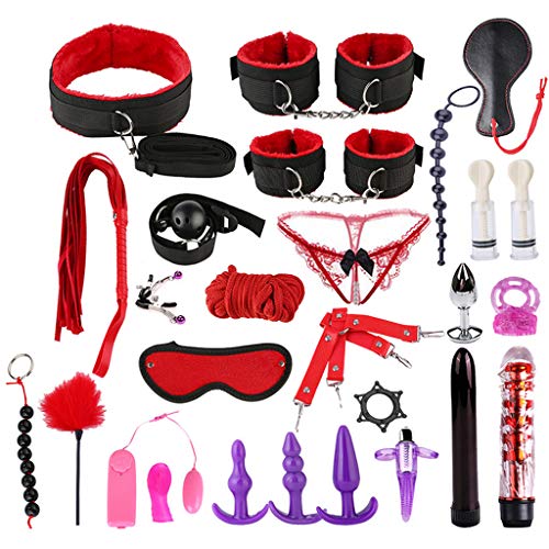 BUBUCAST 27pcs Toys Suit Toy Vibrantor BDSM Bondage Toy Flirt Games for Couples
