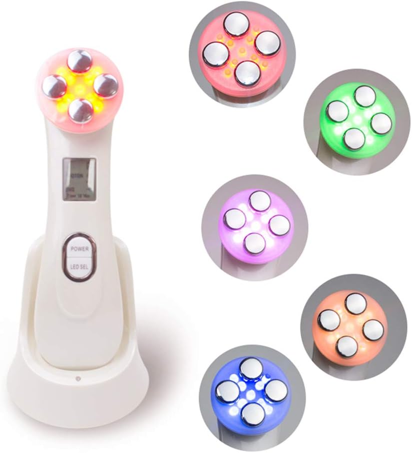 MOMASK 5 in 1 RF&EMS LED Face Mask Tightening Machine Radio Mesotherapy Electroporation Facial Beauty Pen Radio Frequency LED Photon Skin Rejuvenation Remover Wrinkle