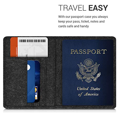kwmobile-Passport-Holder-with-Card-Slots-Felt-Passport-Cover-Protective-Case-Travel-Wallet-for-Men-Women-Star-Mix-Light-GreenBlueDark-Grey