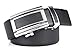 Marino Men's Ultra Soft Leather Ratchet Dress Belt with Automatic Buckle, Enclosed in an Elegant Gift Box - Gunblack Silver Leather Buckle W/ Black Leather - Custom XL: Up to 54
