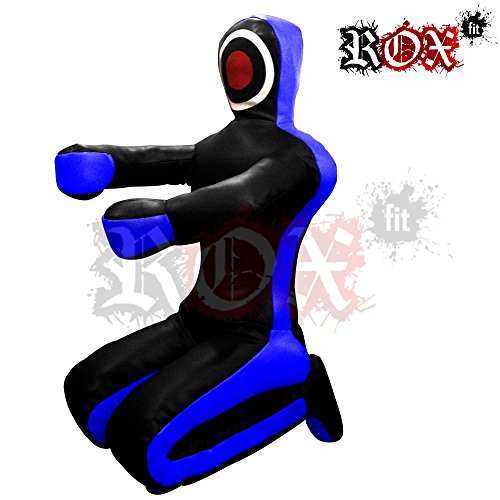 ROX Fit Grappling Dummy Brazilaian JiuJistsu Training Bag Black Blue (4 Foot (48") - 120 cm - Unfilled)