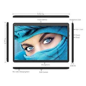 10 inch Google Android 8.1 Tablet Unlocked Pad with Dual SIM Card Slot 10.1" IPS Screen 4GB RAM 64GB ROM 3G Phablet Built-in Bluetooth WiFi GPS Tablets (Black) - immagine 3