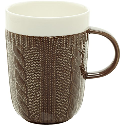 Ceramic Coffee and Tea Mugs (Set of 6), Unique Sweater Texture Design