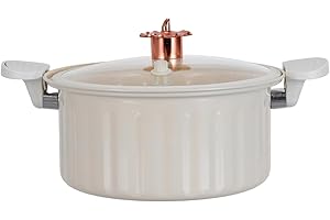 NUOBESTY 8l Micro Pressure Cooker Soup Pot with Glass Lid, Stainless Steel Stew Pot for Induction Gas Stove,