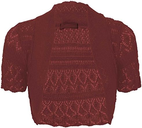 Thever Women Ladies Knitted Short Sleeve Crochet Shrug Bolero Cardigan SZ 8-26