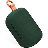Geiomoo Silicone Case for Skullcandy Dime 3, Protective Cover with Carabiner (Emerald Green)