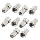 yueton Rg6 F-Type Male Twist-on Coax Coaxial Cable Radio Freqency Rf Connector Adapter 10 Pcs