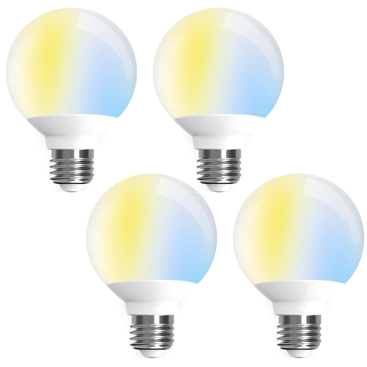 iLC G80 LED Smart Bulbs, Work with Alexa (Echo Devices Required) 6W, Light Bulbs E27 CCT 2700K-6000K, Control by APP, Suitable for Living Room, Bedroom (4 Pack)