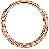 FANSING 316L Surgical Steel Twisted Style Piercing Rings for Septum Daith