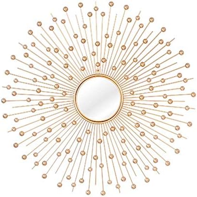 Metal Decorative Starburst Mirror Round Hanging Mirror in Sunburst Shape for Home Decor Living Room Kitchen, Diameter 31inch
