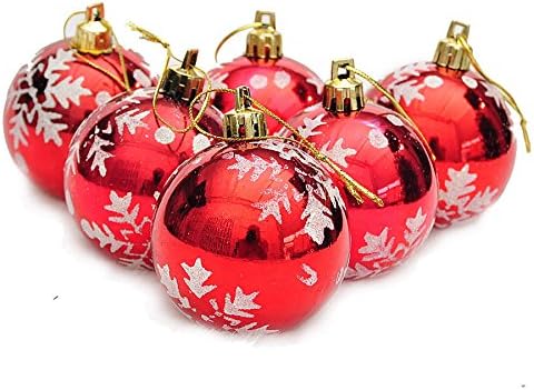 Clearance! Quistal 6pcs 6CM Large Christmas Decorations Baubles Xmas Tree Ball Bauble Hanging Home Festival Party Ornament Decor (Red)