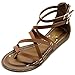 Ollio Women's Shoe Gladiator Strap Flat Zori Sandal