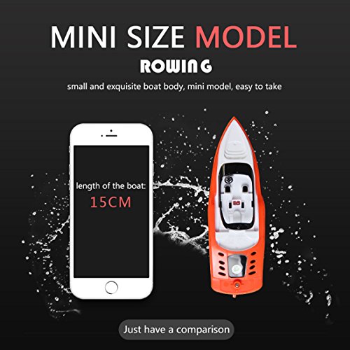 YIFAN Remote Control Boat, Kids Adults Mini High-Speed Series SpeedBoat for Pool and Lakes Outdoor Use, 5.9"x1.9"x1.6"(Green)