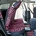 OxGord 17pc Set Zebra Animal Print Auto Seat Covers Set - Front Low Back Buckets - Rear Split Bench - Pink & Black